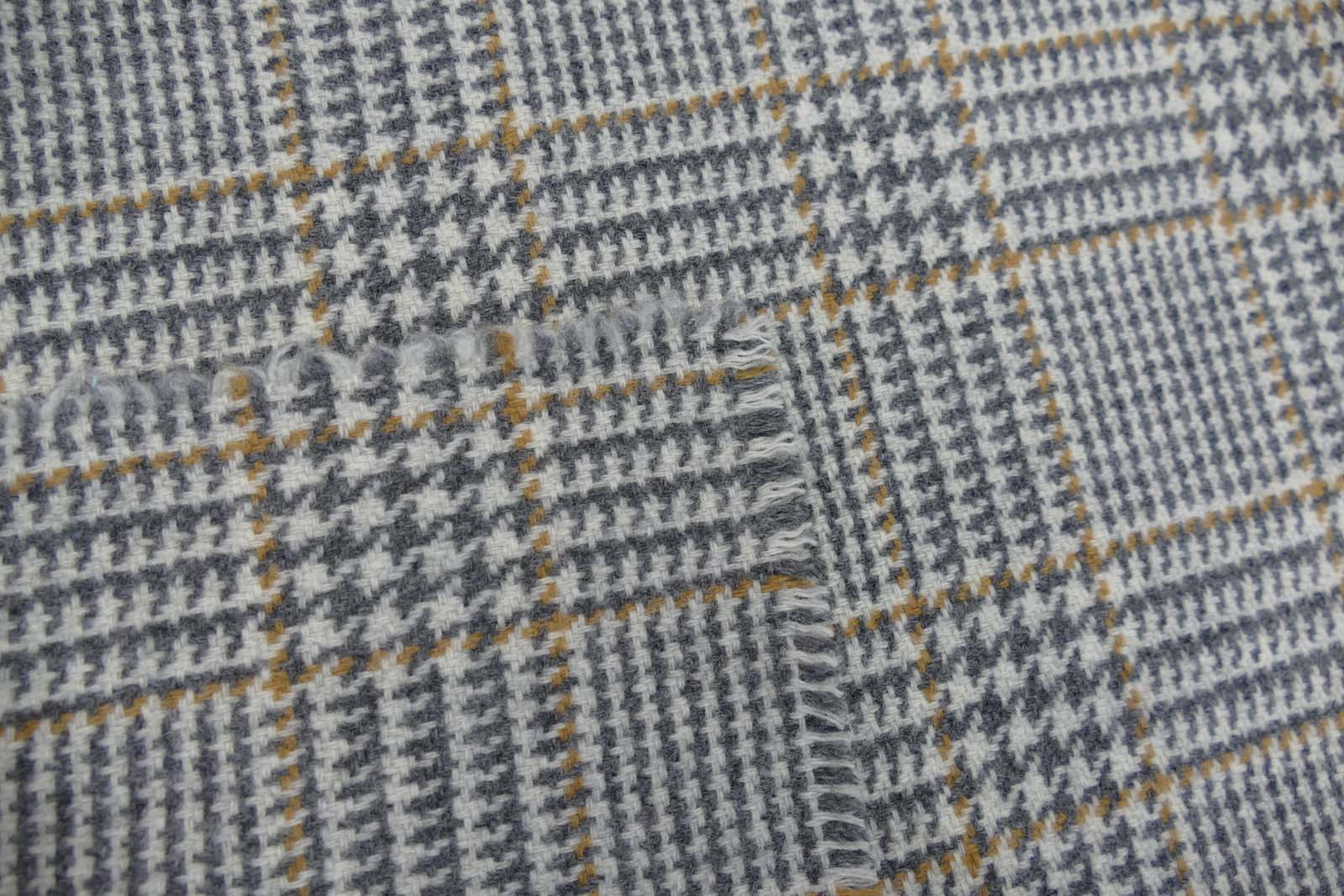 Wollstoff Karo grau cognac 644