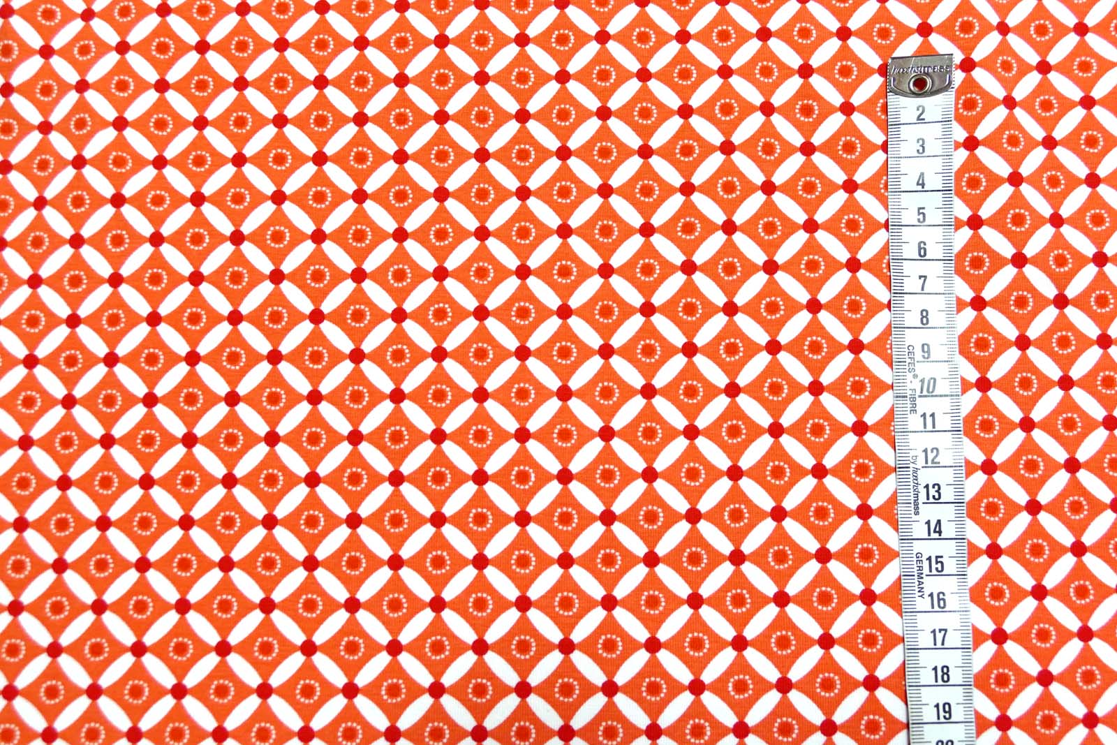 Baumwoll Jersey  Raute rotorange 634