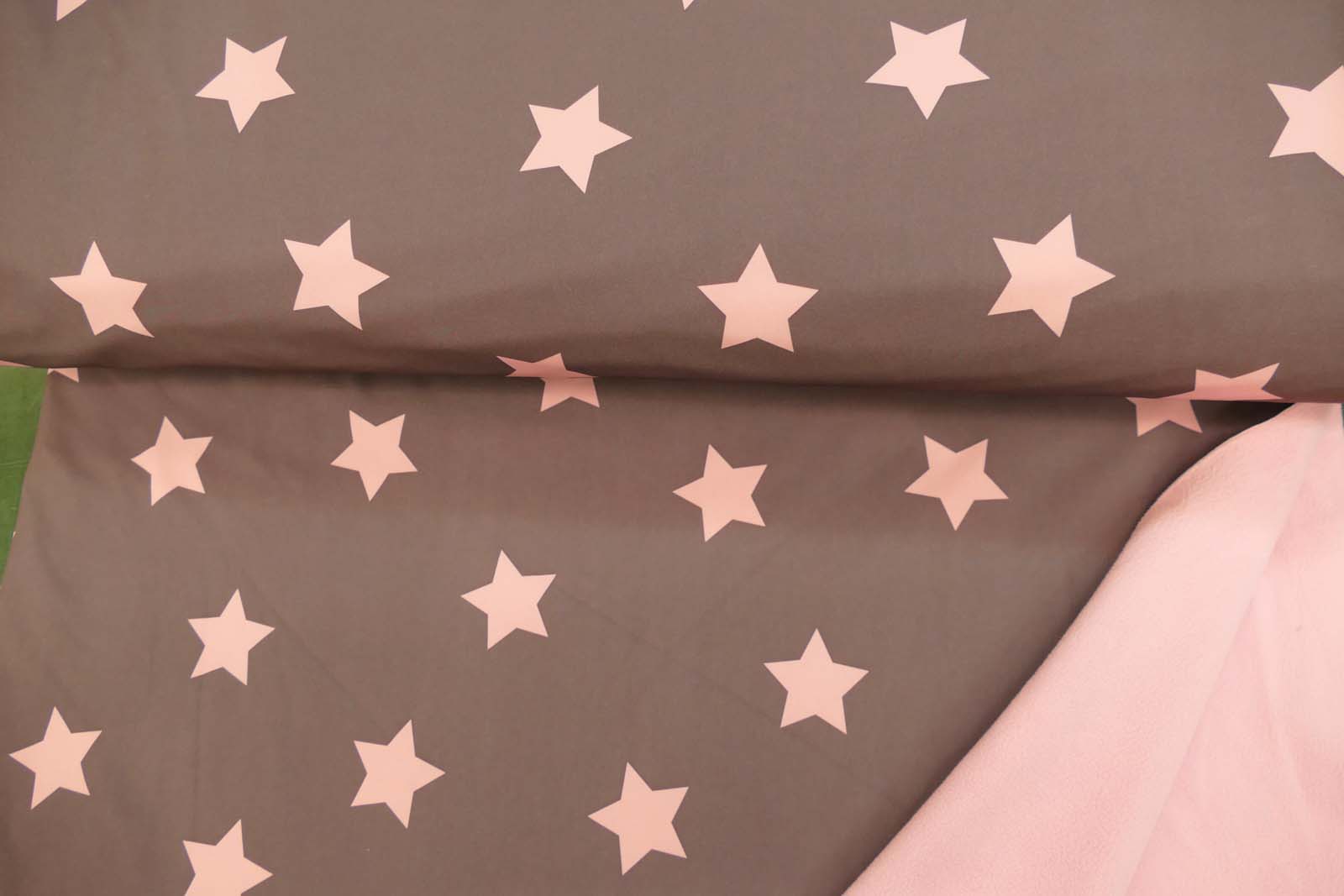 Softshell grau  mit altrosa Sternen  629