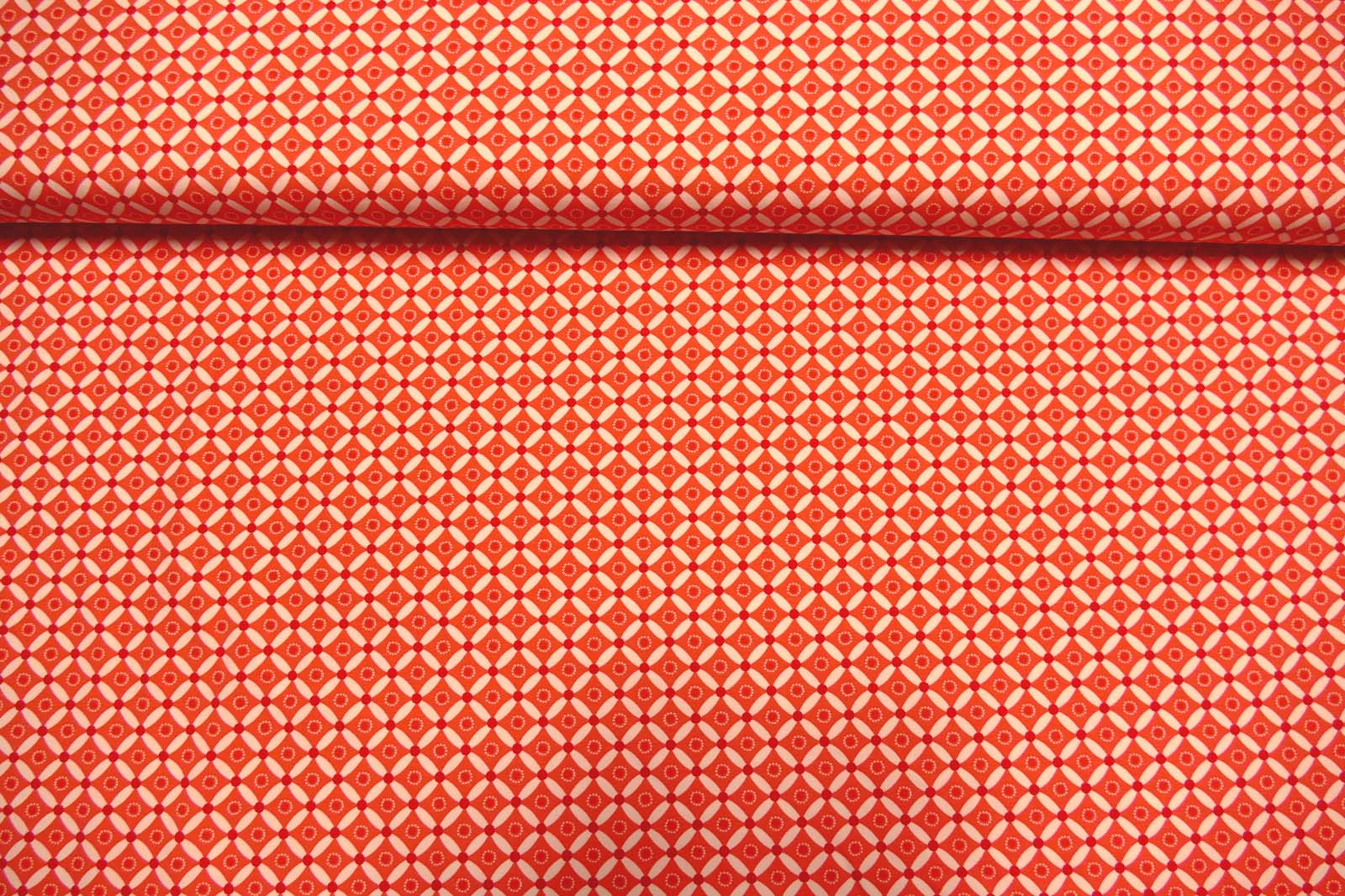 Baumwoll Jersey  Raute rotorange 634