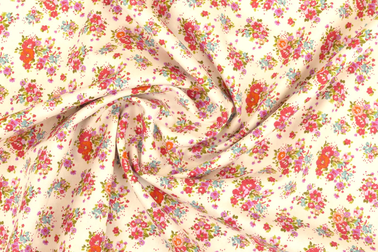 Baumwolle Blumen pink türkis 