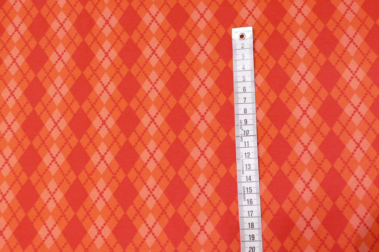 Baumwoll Jersey  Raute rotorange 633
