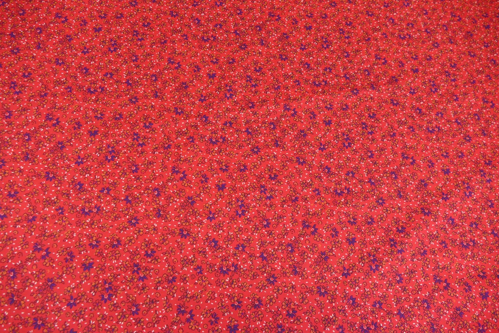ital. Baumwolle Mille fleur rot pink 524