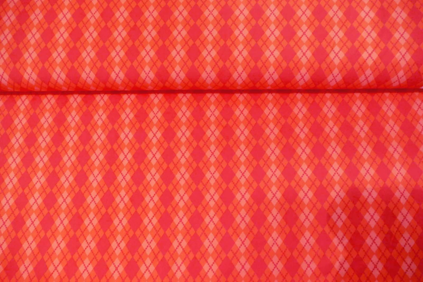 Baumwoll Jersey  Raute rotorange 633