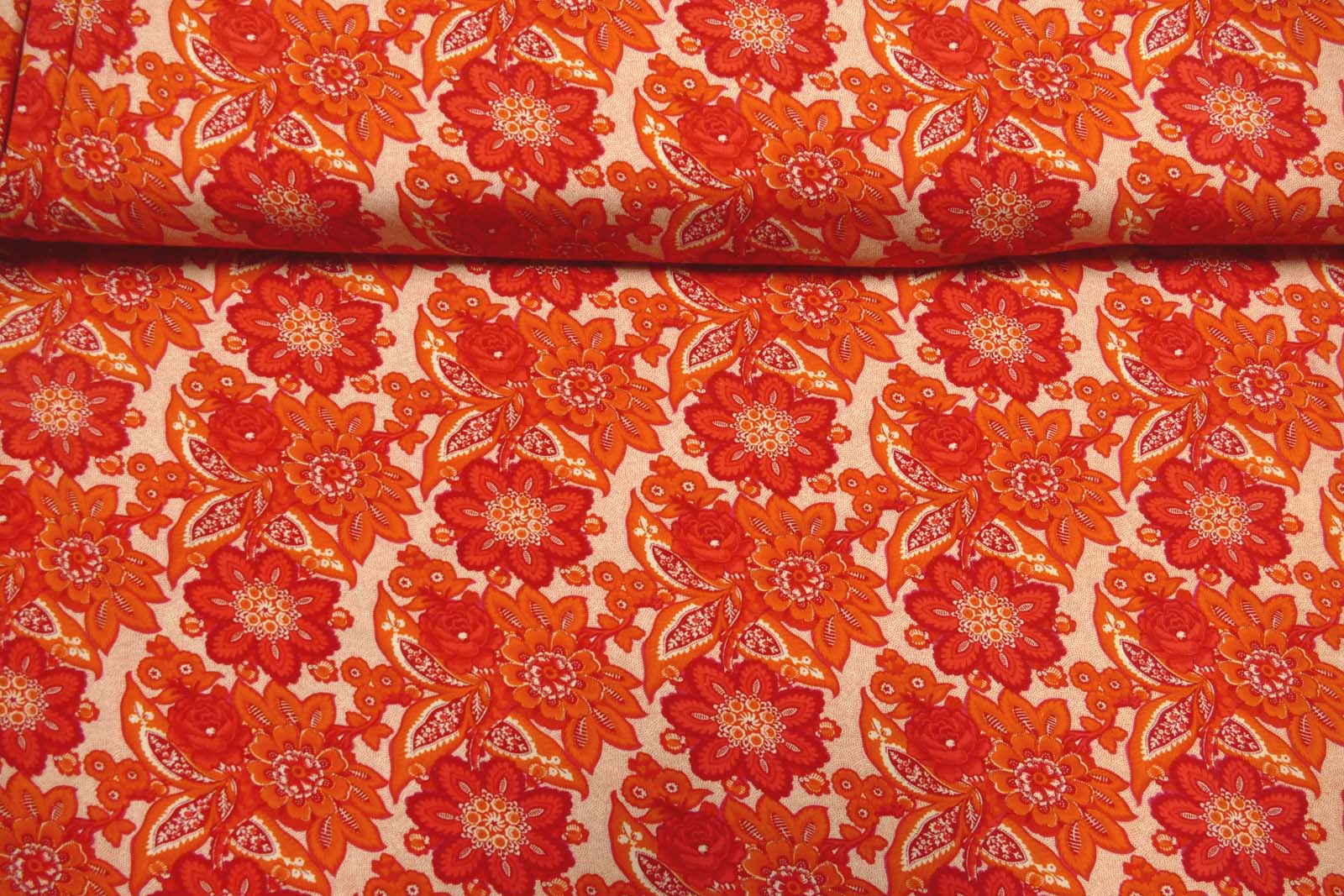 Baumwoll Jersey  paisley rotorange 636